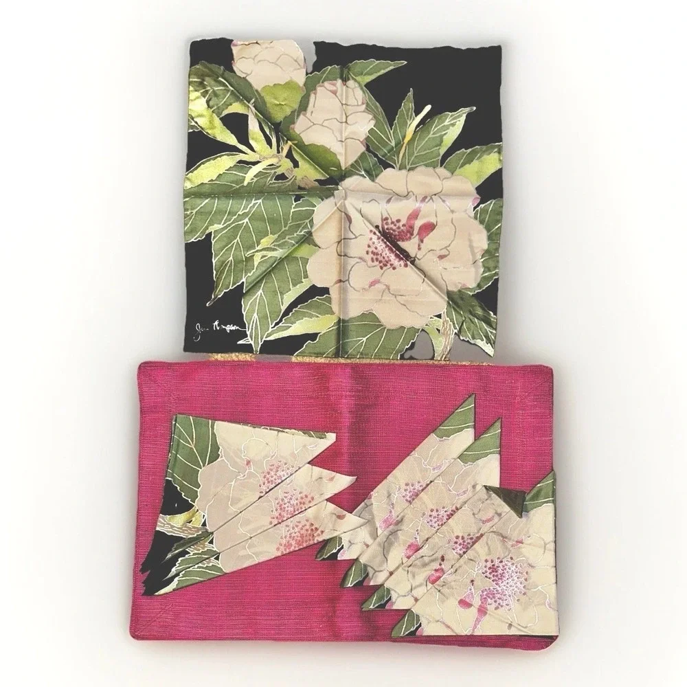 Vintage Jim Thompson Thai Silk Table Linens 8 Placemats‎ 8 Napkins NOS Botanical